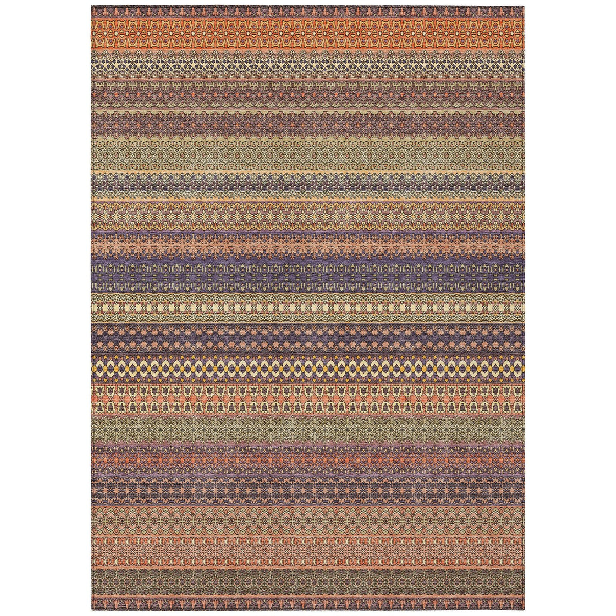 Addison Rugs Stripes Paprika Washable Indoor-Outdoor Rug