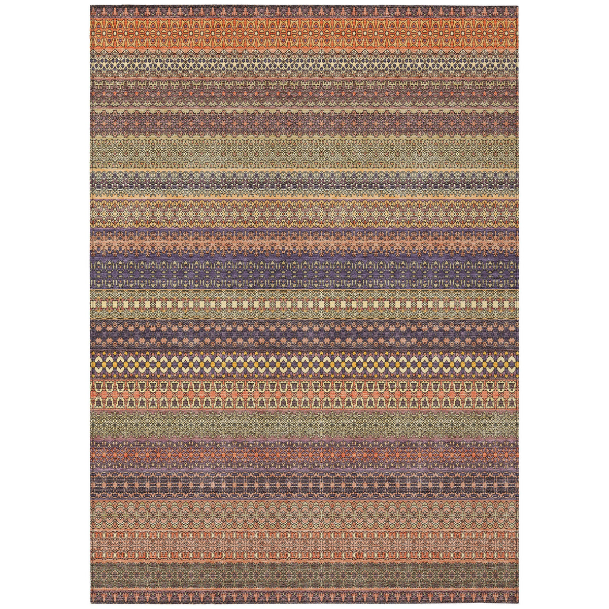 Addison Rugs Stripes Paprika Washable Indoor-Outdoor Rug