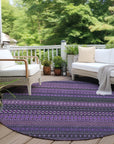 Addison Rugs Stripes Purple Washable Indoor-Outdoor Rug