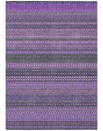 Addison Rugs Stripes Purple Washable Indoor-Outdoor Rug