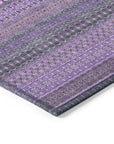 Addison Rugs Stripes Purple Washable Indoor-Outdoor Rug