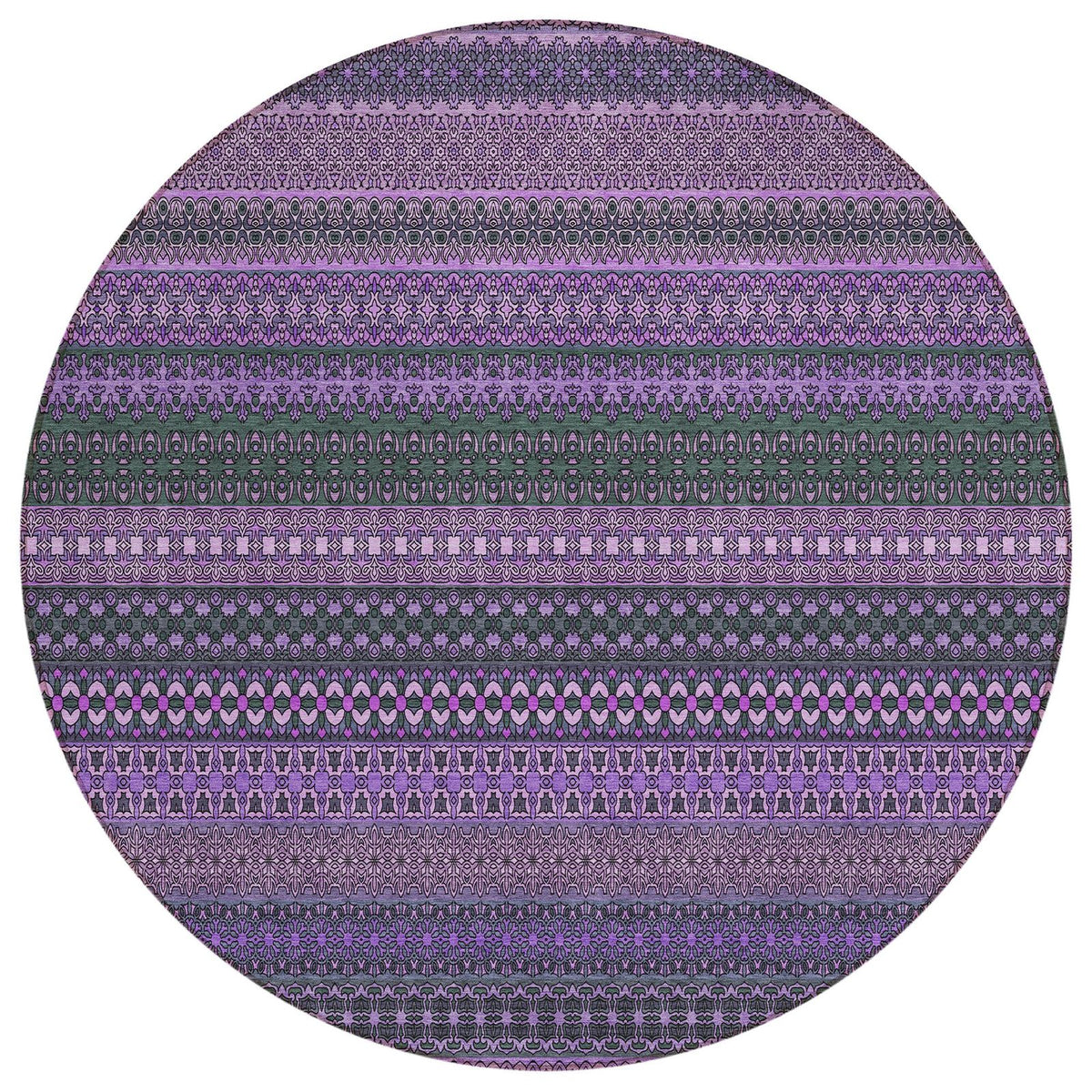 Addison Rugs Stripes Purple Washable Indoor-Outdoor Rug