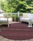 Addison Rugs Stripes Red Washable Indoor-Outdoor Rug