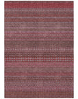Addison Rugs Stripes Red Washable Indoor-Outdoor Rug