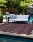 Addison Rugs Stripes Red Washable Indoor-Outdoor Rug