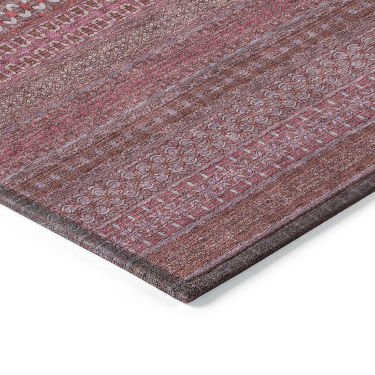 Addison Rugs Stripes Red Washable Indoor-Outdoor Rug