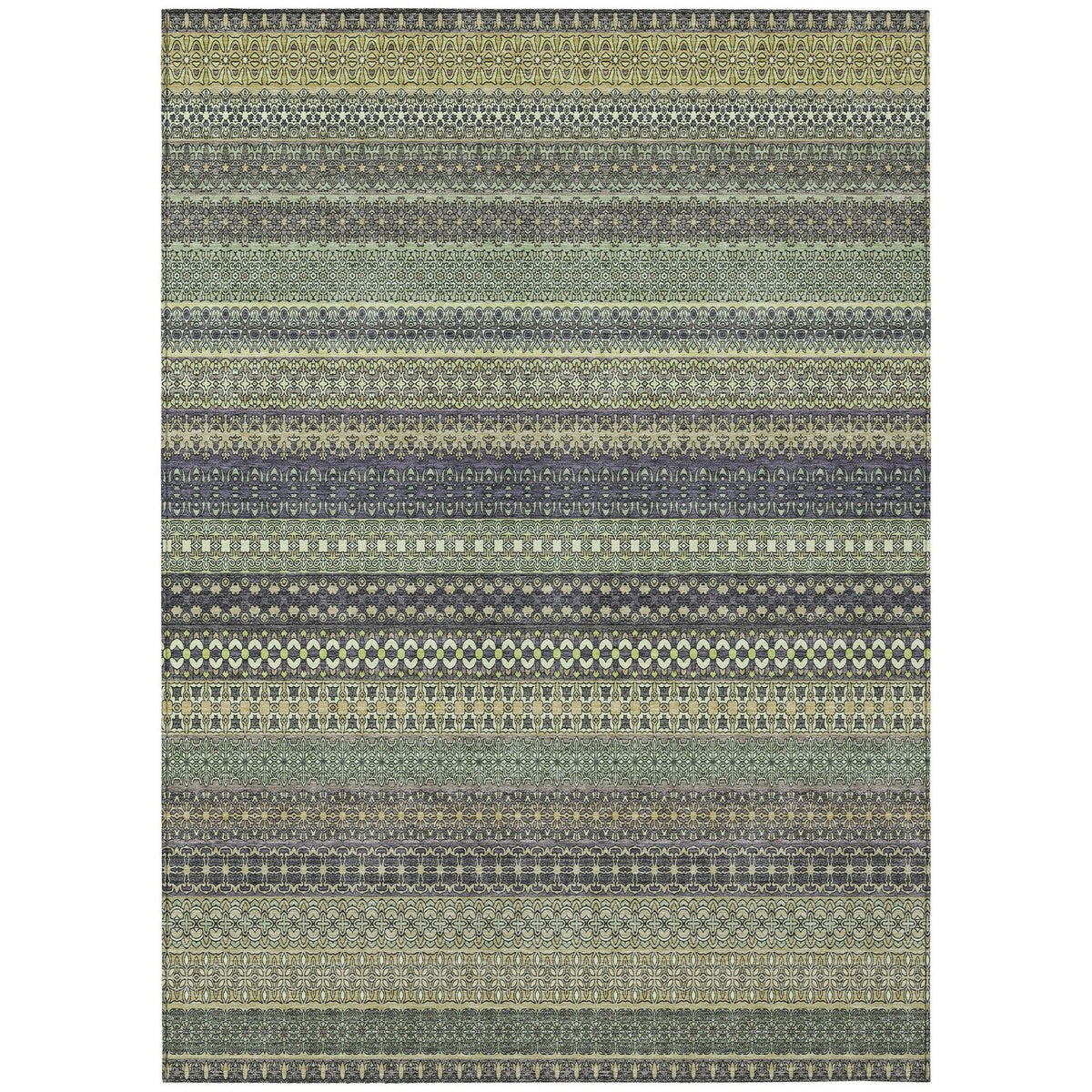 Addison Rugs Stripes Sage Washable Indoor-Outdoor Rug