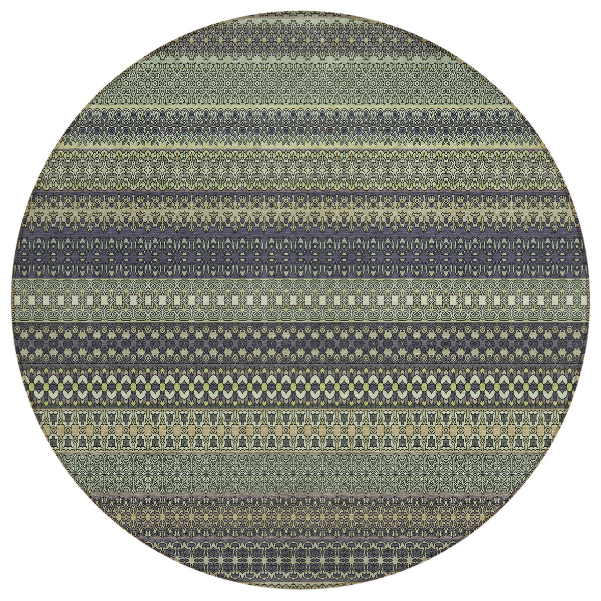 Addison Rugs Stripes Sage Washable Indoor-Outdoor Rug