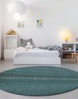 Addison Rugs Stripes Teal Washable Indoor-Outdoor Rug