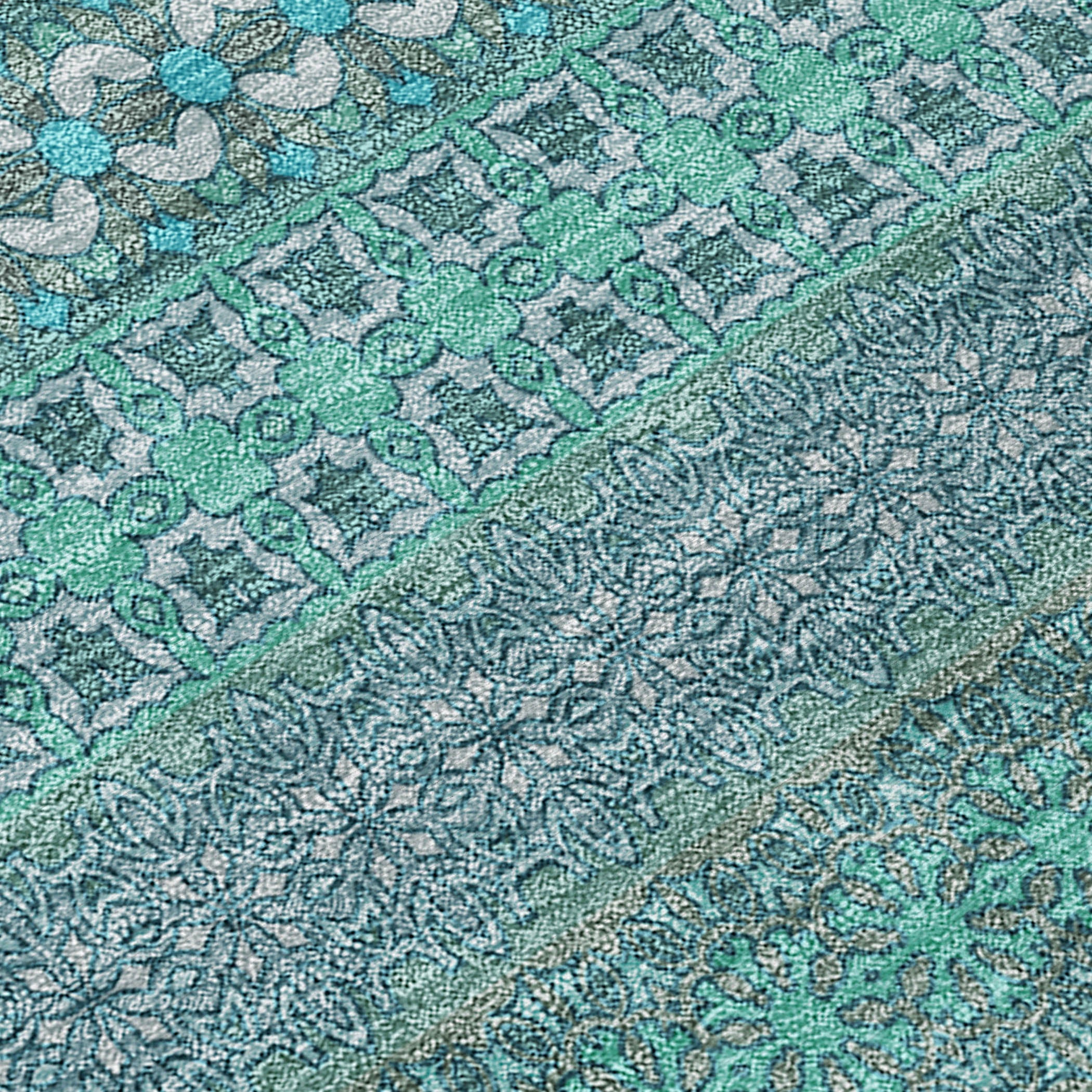 Addison Rugs Stripes Teal Washable Indoor-Outdoor Rug