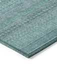 Addison Rugs Stripes Teal Washable Indoor-Outdoor Rug