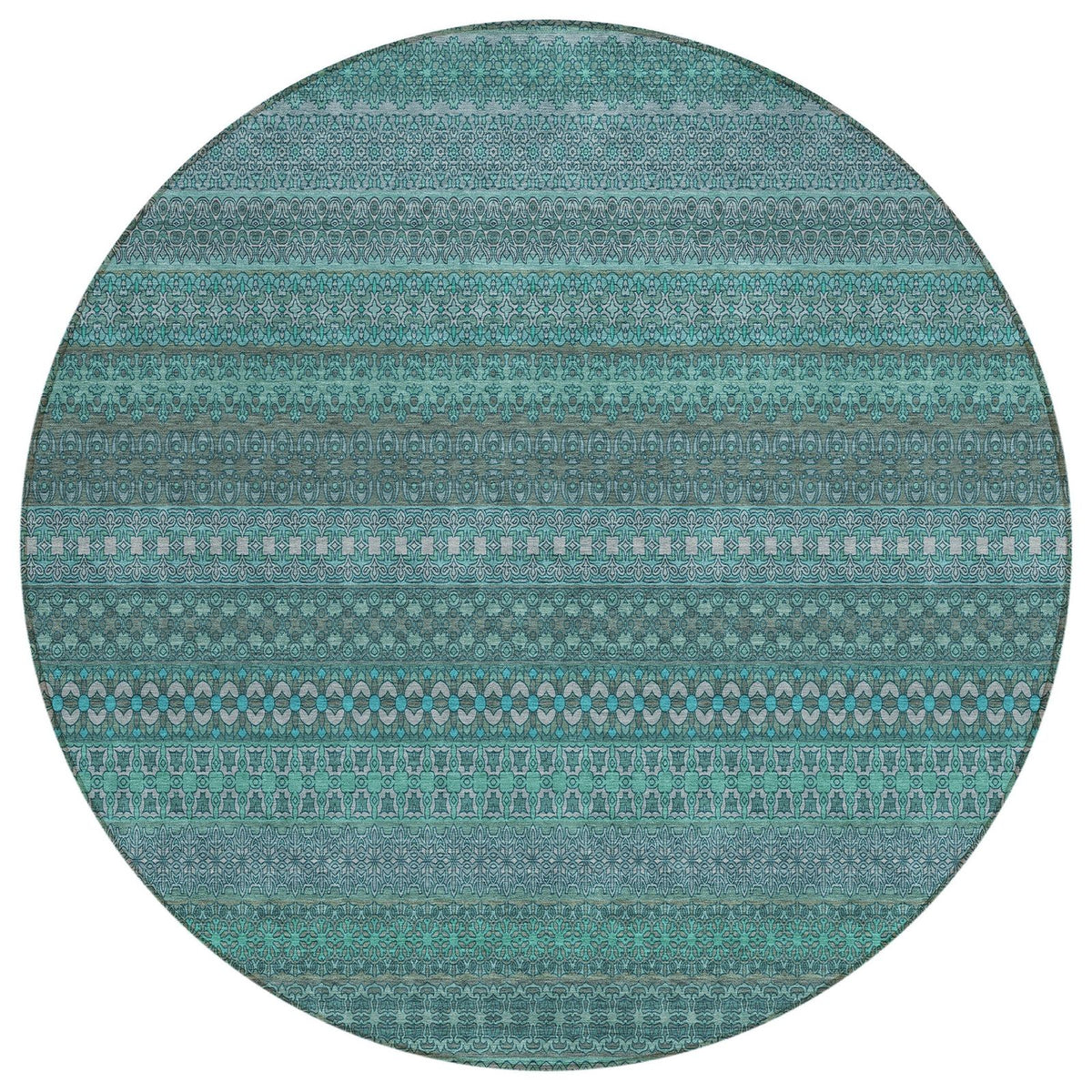 Addison Rugs Stripes Teal Washable Indoor-Outdoor Rug