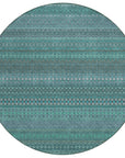 Addison Rugs Stripes Teal Washable Indoor-Outdoor Rug