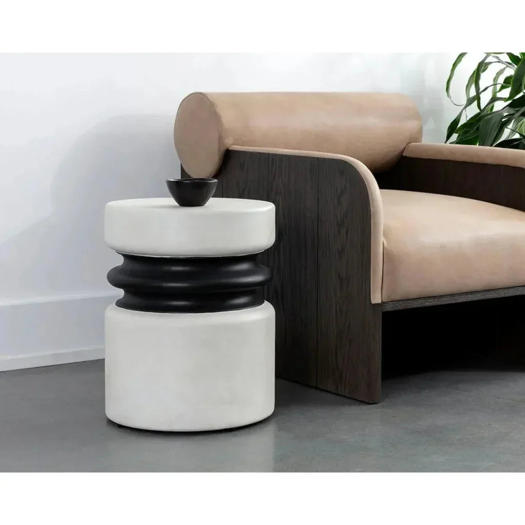SUNPAN Sumie End Table Contemporary Concrete Finish
