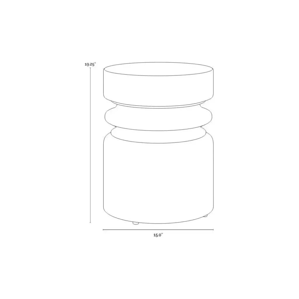 SUNPAN Sumie End Table Contemporary Concrete Finish
