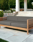 HiTeak Summer 3-Person Teak Outdoor Couch Sunbrella Cushions