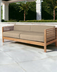 Summer 3-Person Teak Outdoor Sofa with Sunbrella Cushions-Outdoor Sofas & Loveseats-HiTeak-LOOMLAN