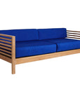 Summer 3-Person Teak Outdoor Sofa with Sunbrella Cushions-Outdoor Sofas & Loveseats-HiTeak-True Blue-LOOMLAN