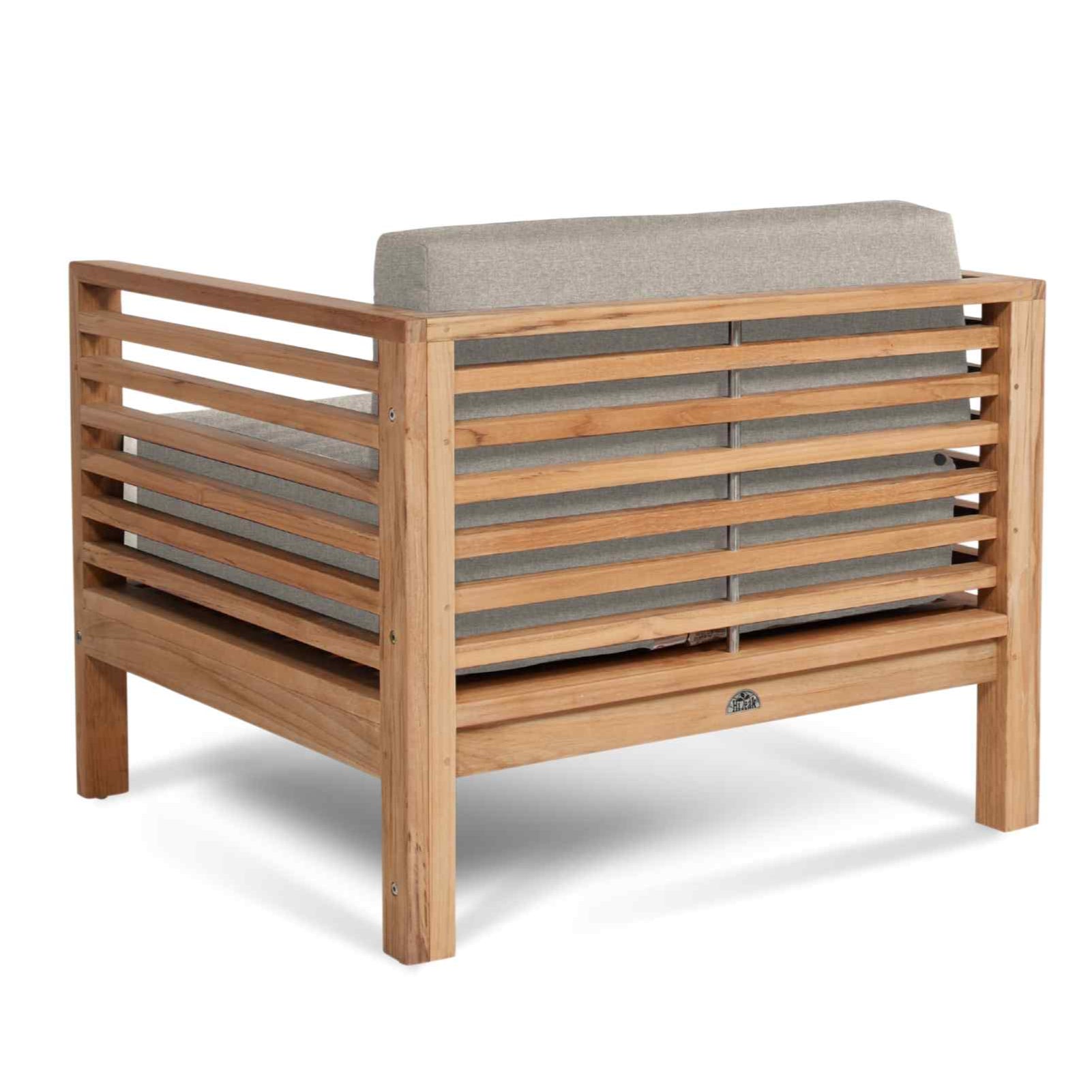 Summer Outdoor Deep Seating Set with Silver Subrella 5PC-Outdoor Lounge Sets-HiTeak-LOOMLAN