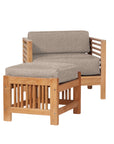 Summer Teak Outdoor Accent Chair with Sunbrella-Outdoor Accent Chairs-HiTeak-LOOMLAN