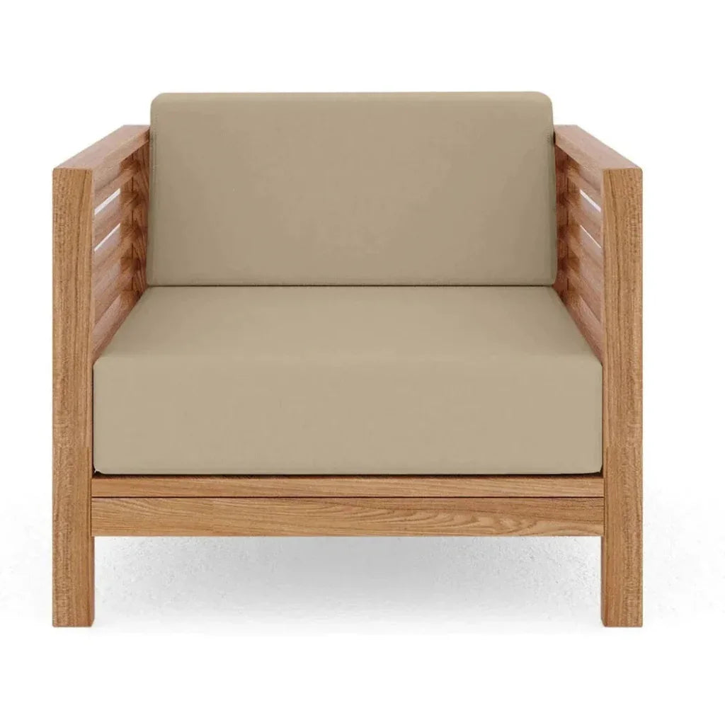 HiTeak Summer Teak Outdoor Club Chair Sunbrella Cushion