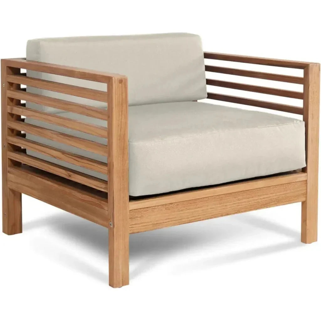 HiTeak Summer Teak Outdoor Club Chair Sunbrella Cushion