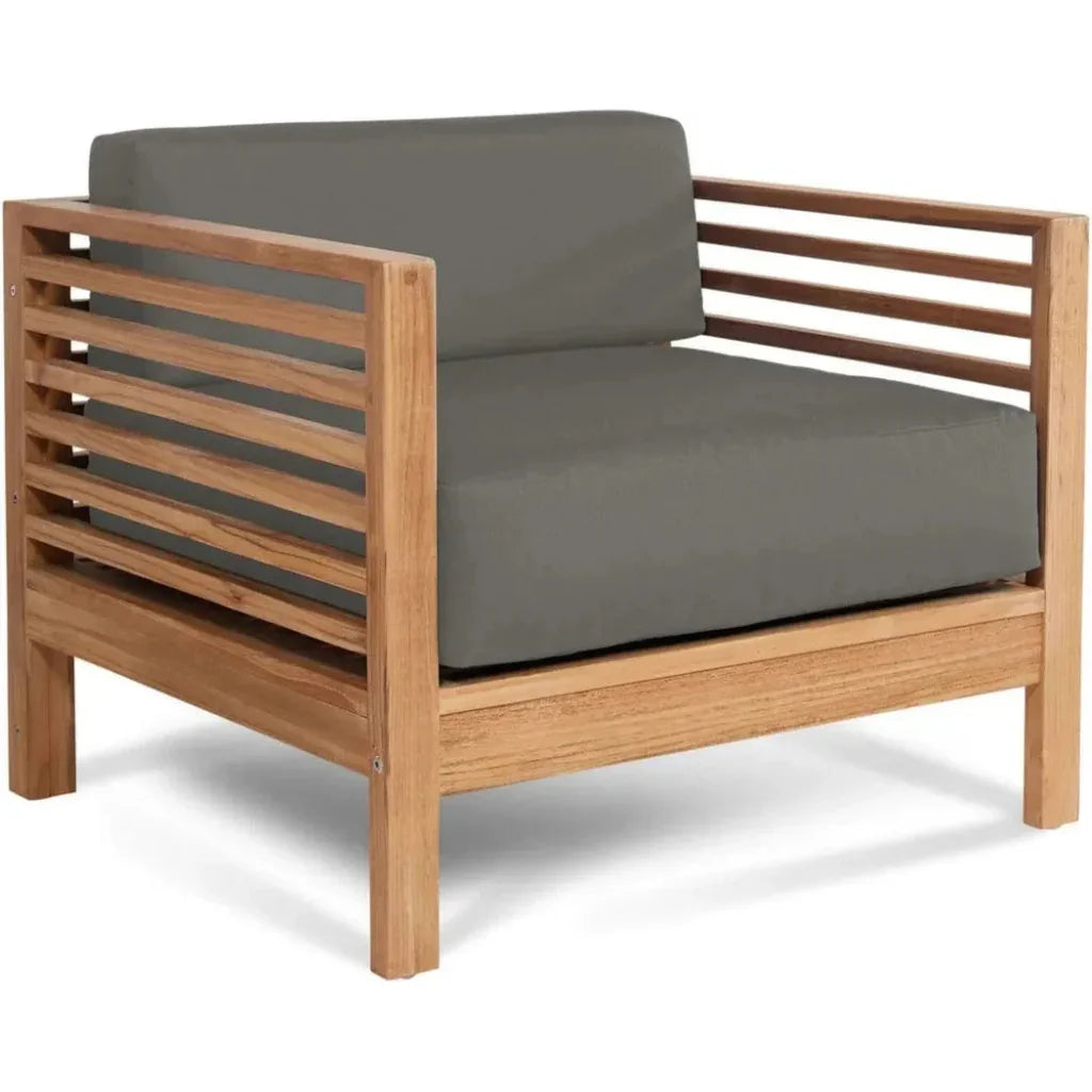 HiTeak Summer Teak Outdoor Club Chair Sunbrella Cushion