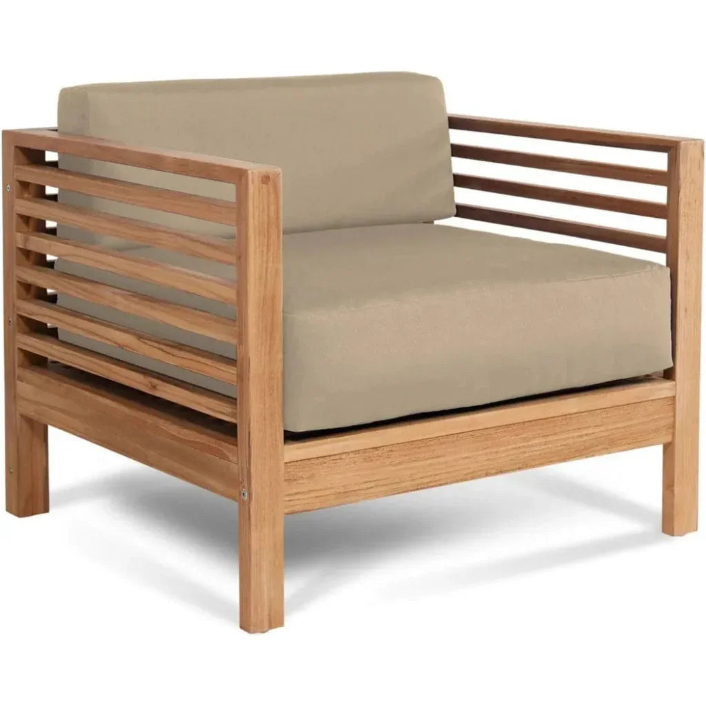 HiTeak Summer Teak Outdoor Club Chair Sunbrella Cushion
