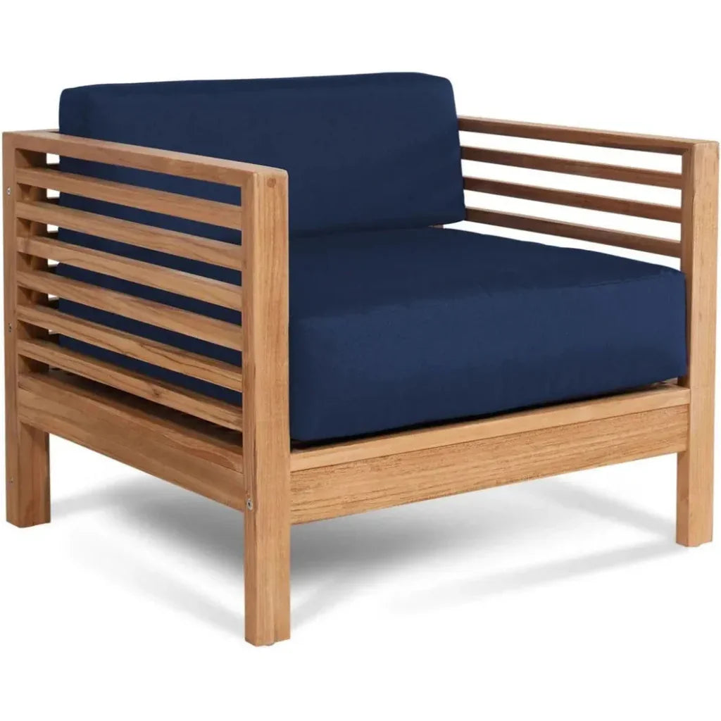 HiTeak Summer Teak Outdoor Club Chair Sunbrella Cushion