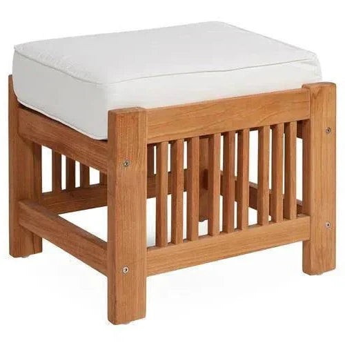 HiTeak Summer Teak Outdoor Ottoman Sunbrella Cushions