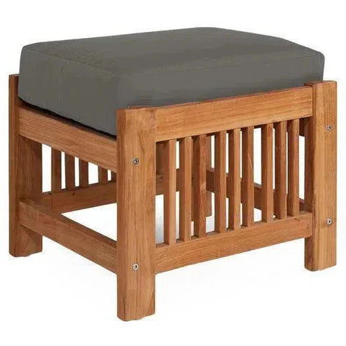 HiTeak Summer Teak Outdoor Ottoman Sunbrella Cushions