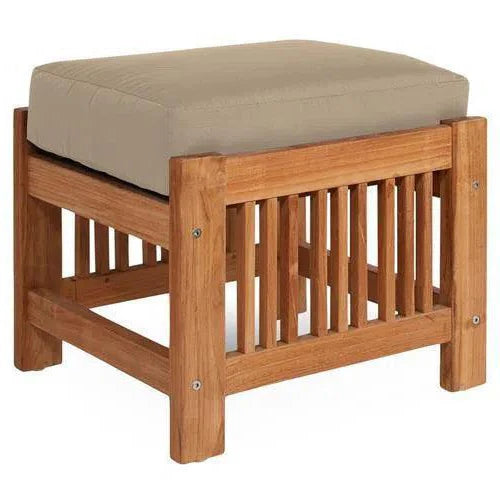 HiTeak Summer Teak Outdoor Ottoman Sunbrella Cushions