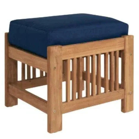 HiTeak Summer Teak Outdoor Ottoman Sunbrella Cushions