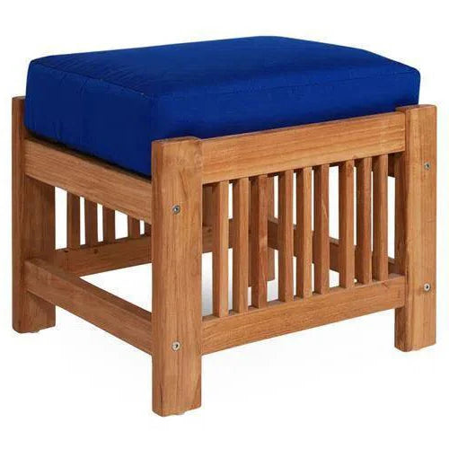 HiTeak Summer Teak Outdoor Ottoman Sunbrella Cushions