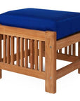 Summer Teak Outdoor Ottoman with Sunbrella Cushions-Outdoor Ottomans-HiTeak-True Blue-LOOMLAN