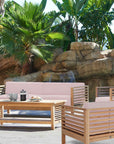 HiTeak Summer Teak Outdoor Sofa with Sunbrella