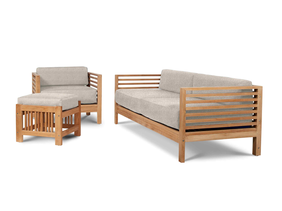 HiTeak Summer Teak Outdoor Sofa with Sunbrella