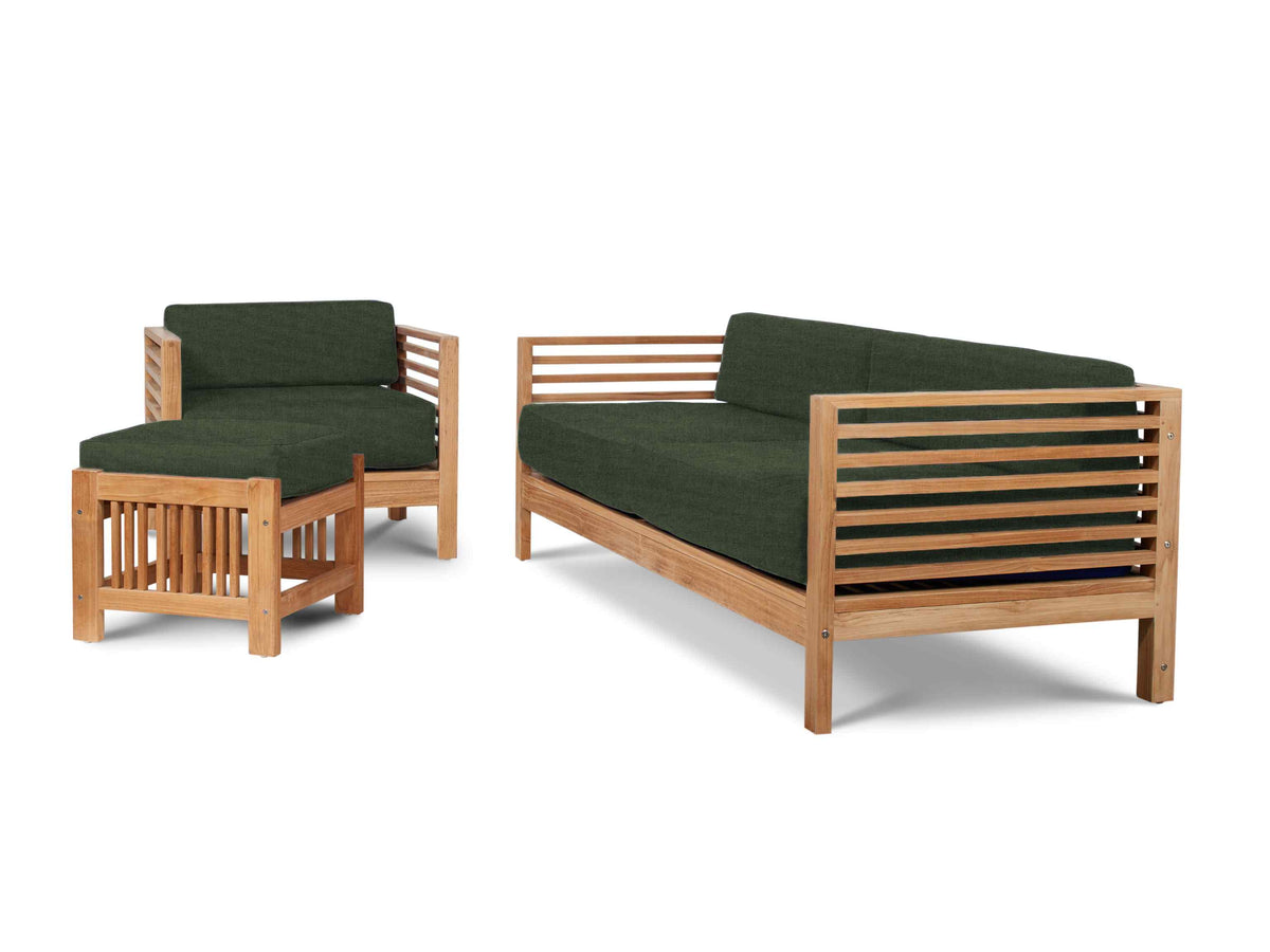 HiTeak Summer Teak Outdoor Sofa with Sunbrella