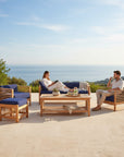 HiTeak Summer Outdoor Deep Seating Set with Subrella 5PC