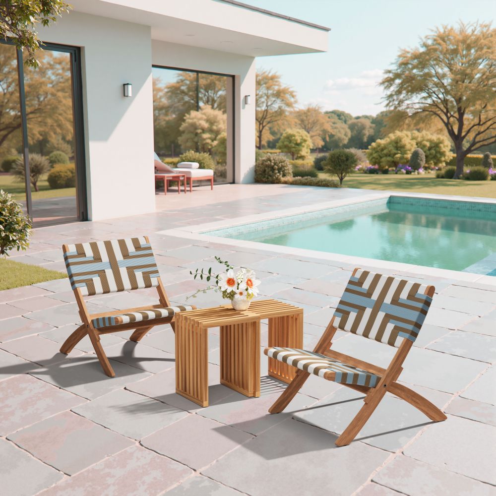 Zuo Modern Sunshine Wooden Frame Outdoor Lounge Chair
