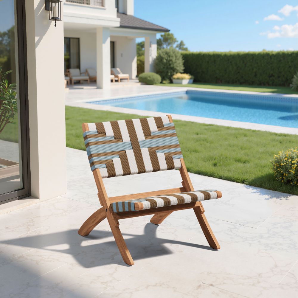 Zuo Modern Sunshine Wooden Frame Outdoor Lounge Chair