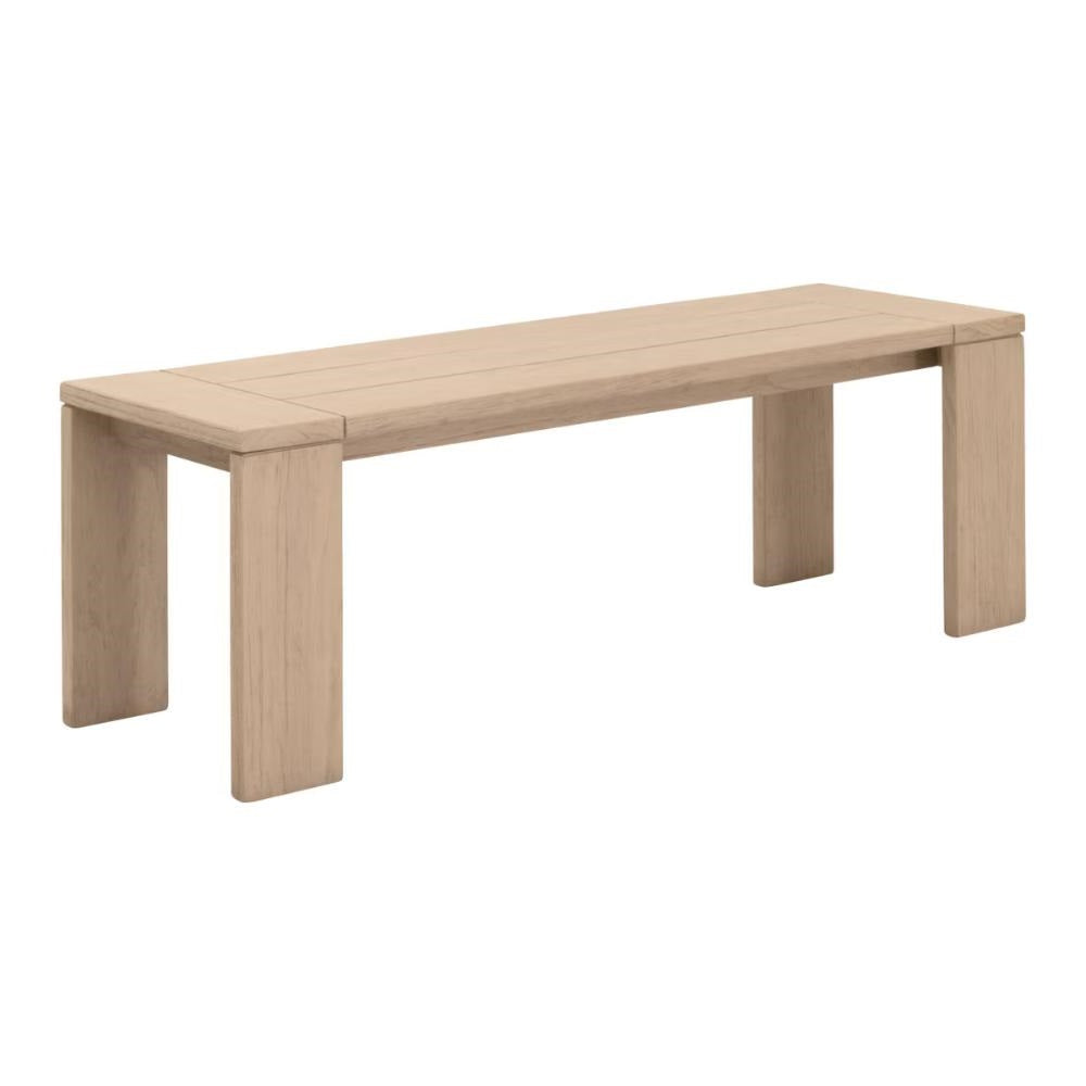 Sur Wooden Backless Outdoor Dining Bench - Luxury Outdoor Living
