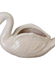 Emissary Swan White Ceramic Outdoor Planter