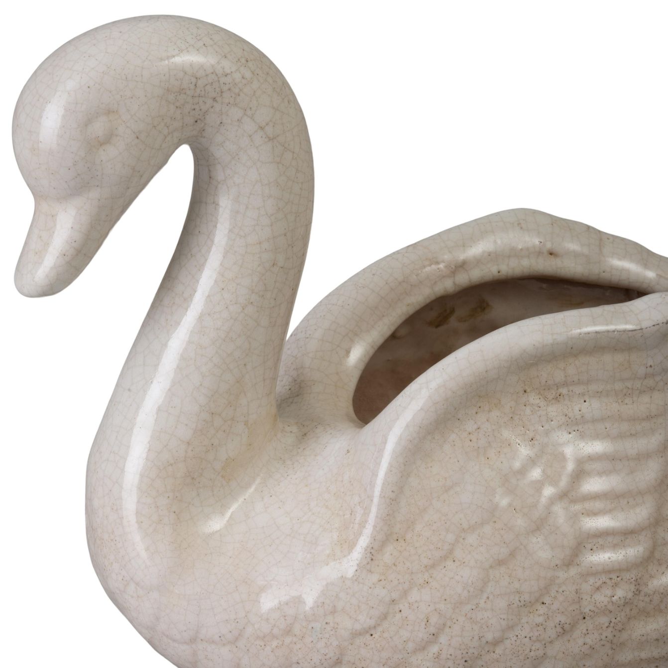 Emissary Swan White Ceramic Outdoor Planter