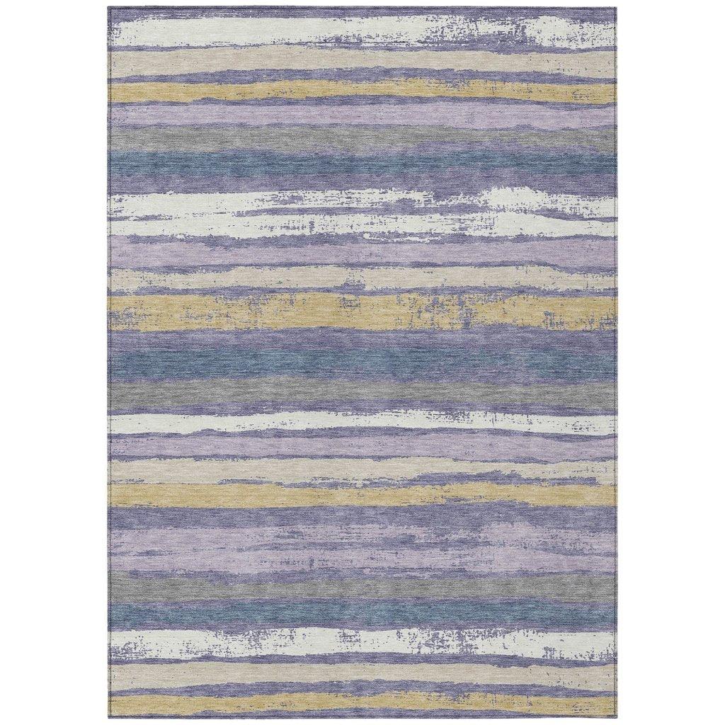 LOOMLAN Rugs Sylira Purple Washable Indoor-Outdoor Rug