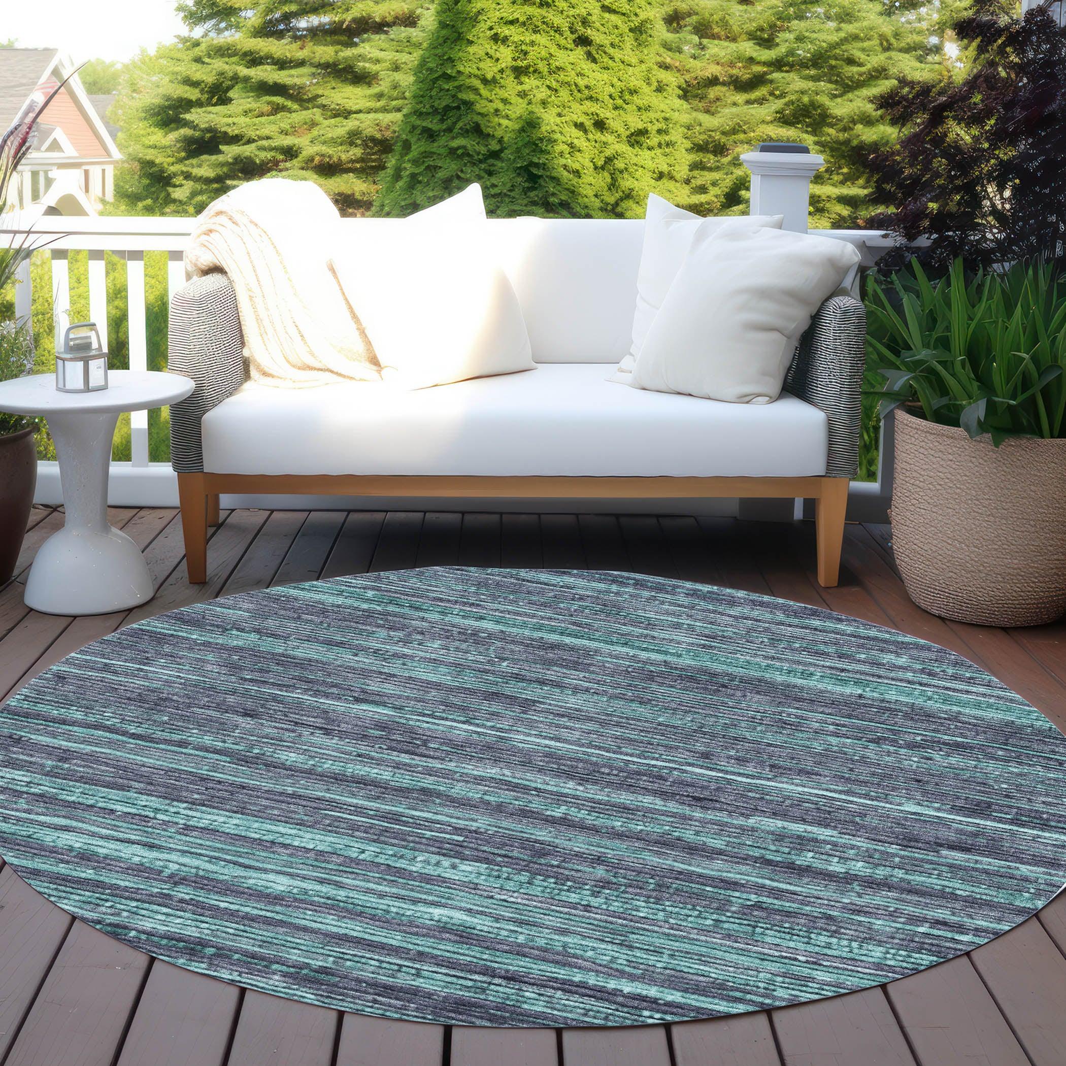 Addison Rugs Taelain Teal Washable Indoor-Outdoor Rug
