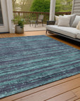 Addison Rugs Taelain Teal Washable Indoor-Outdoor Rug