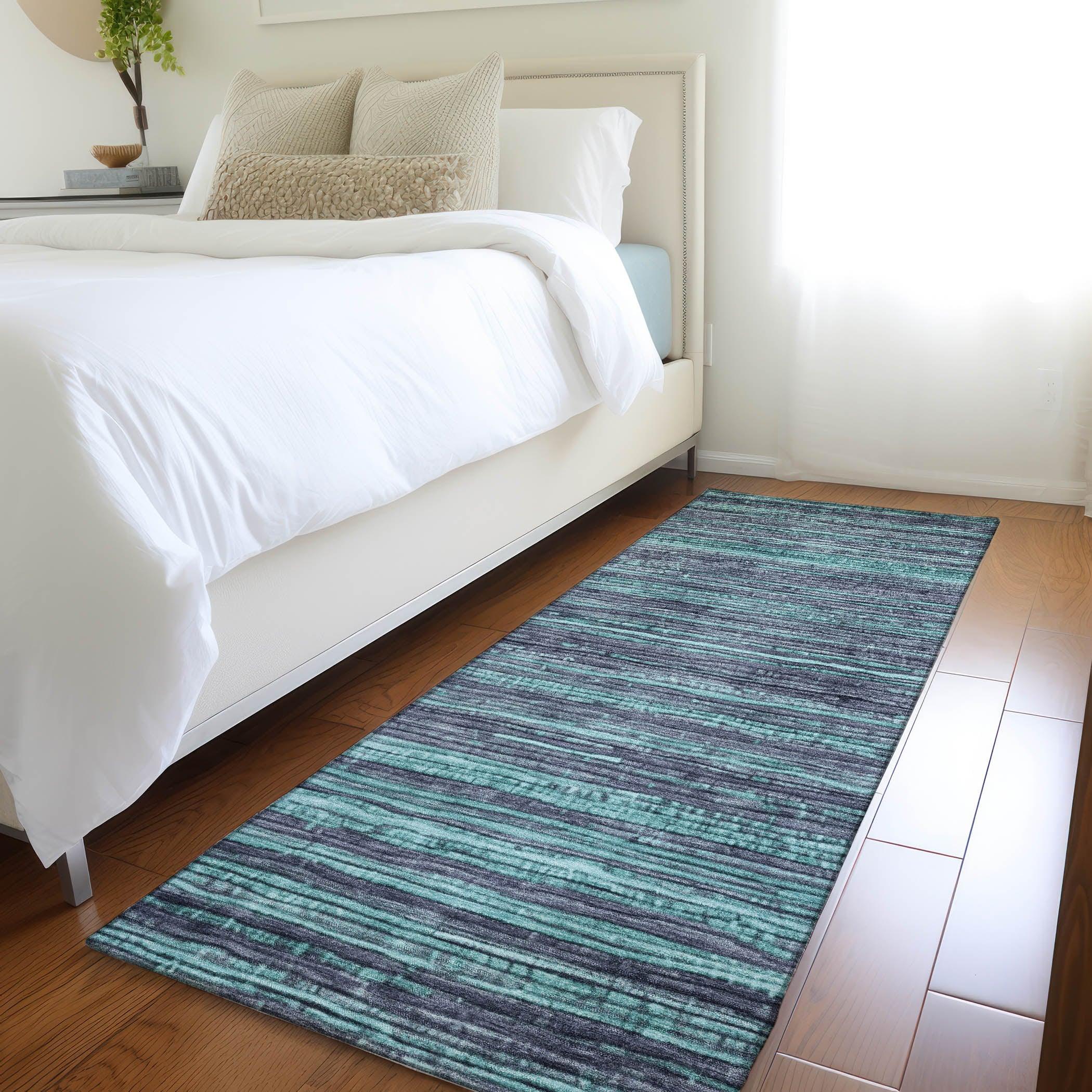 Addison Rugs Taelain Teal Washable Indoor-Outdoor Rug