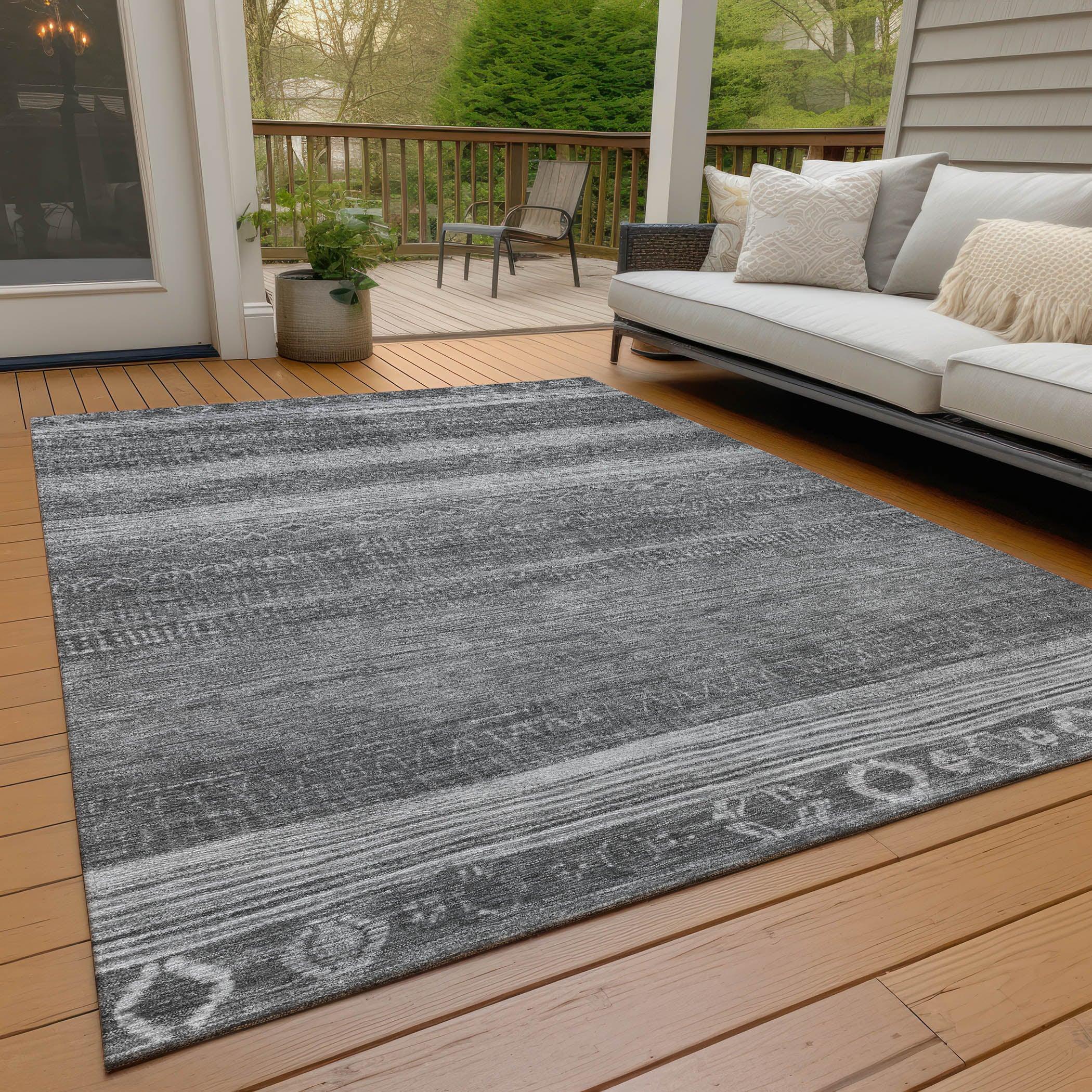Addison Rugs Taelanor Gray Washable Indoor-Outdoor Rug