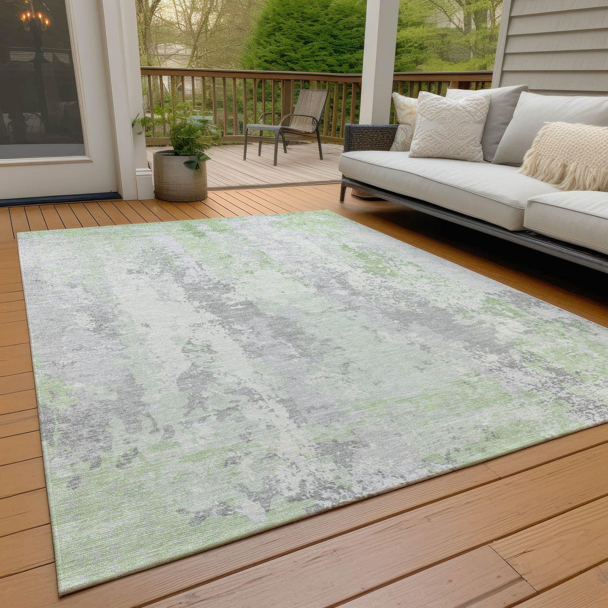 Addison Rugs Taelara Green Washable Indoor-Outdoor Rug